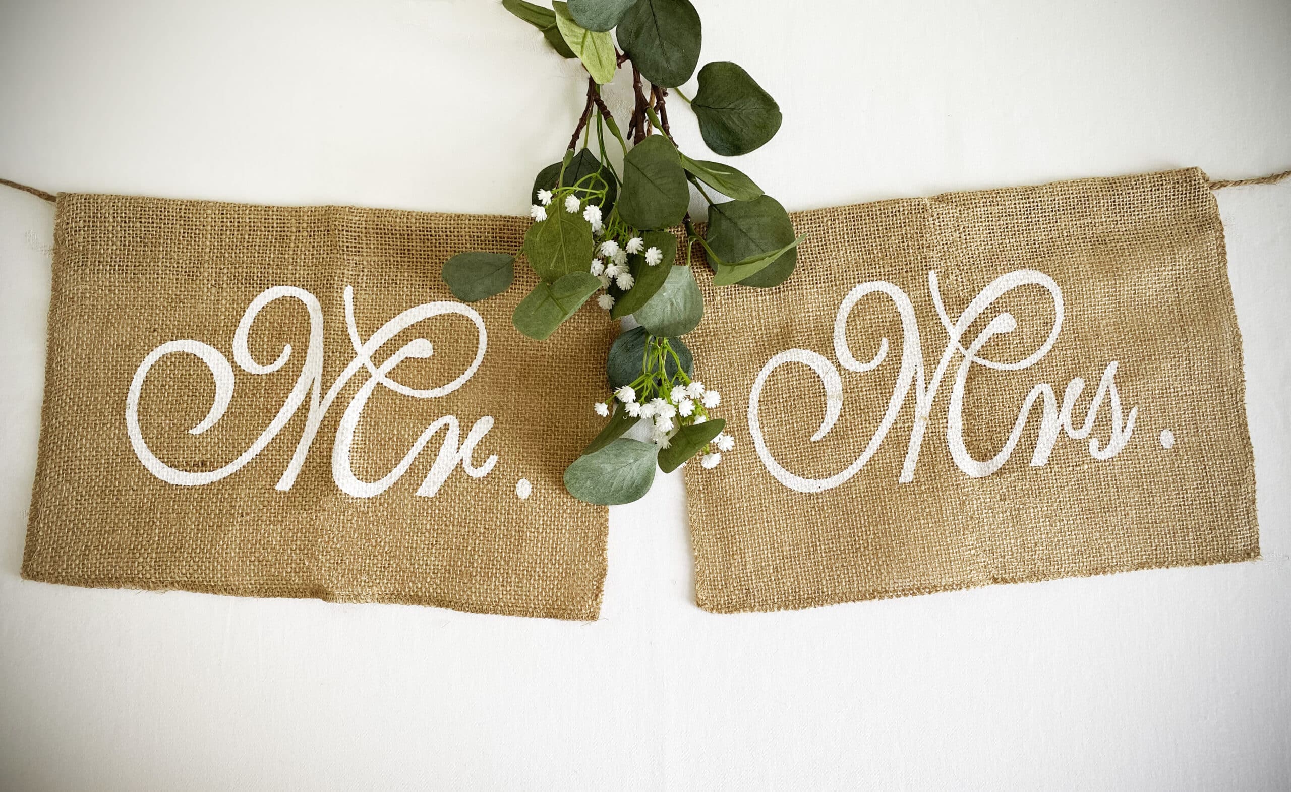 Jute-Stuhlanhänger „Mr & Mrs