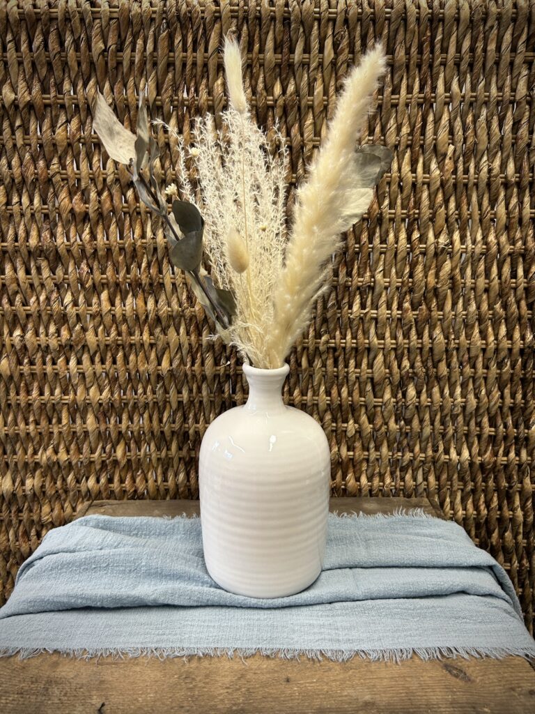 Keramikvase weiß bauchig